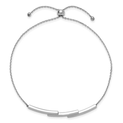 14K Weißgold Poliert Stab Verstellbar Armband