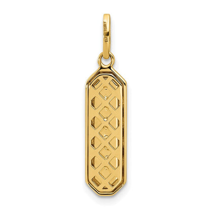 14K Gelbgold mit Schwarz Emaille Poliert Anhänger
