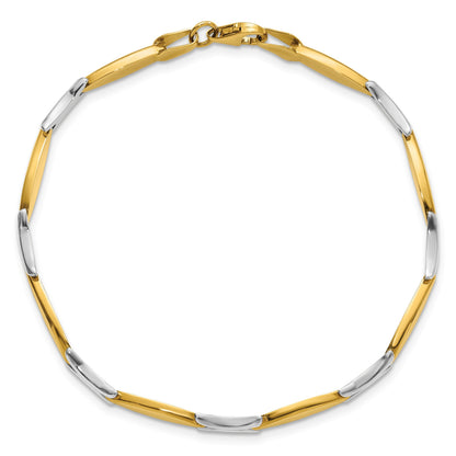 14K Bicolor Poliert Fantasieglieder Armband