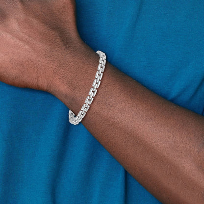 14K Weißgold Poliert Fantasieglieder Armband