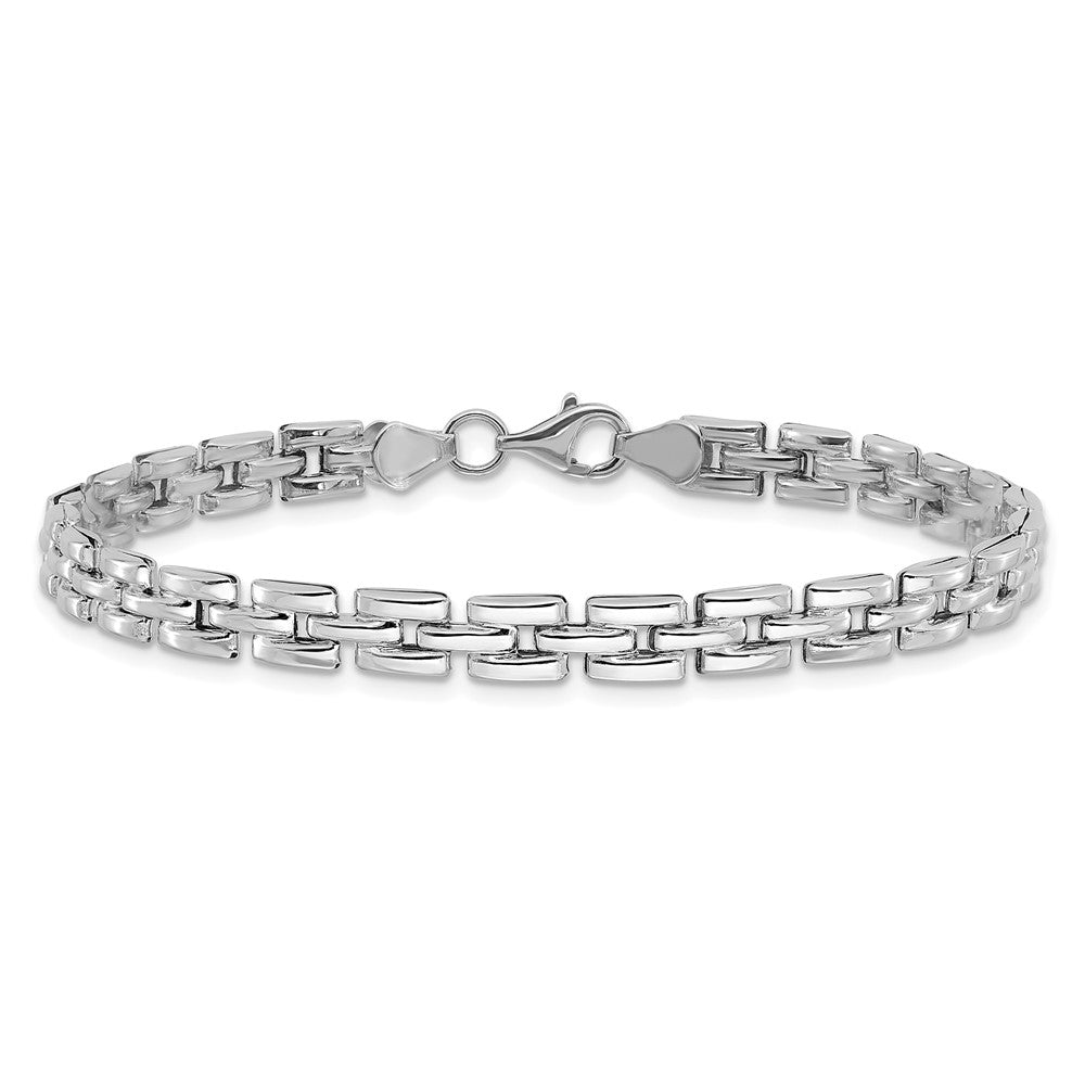 14K Weißgold Poliert Fantasieglieder Armband