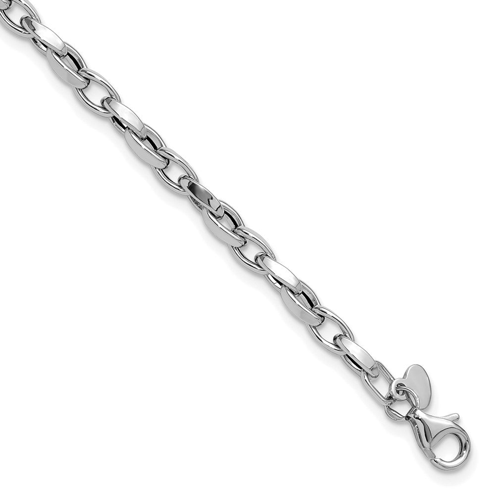 14K Weißgold Poliert Fantasieglieder Armband