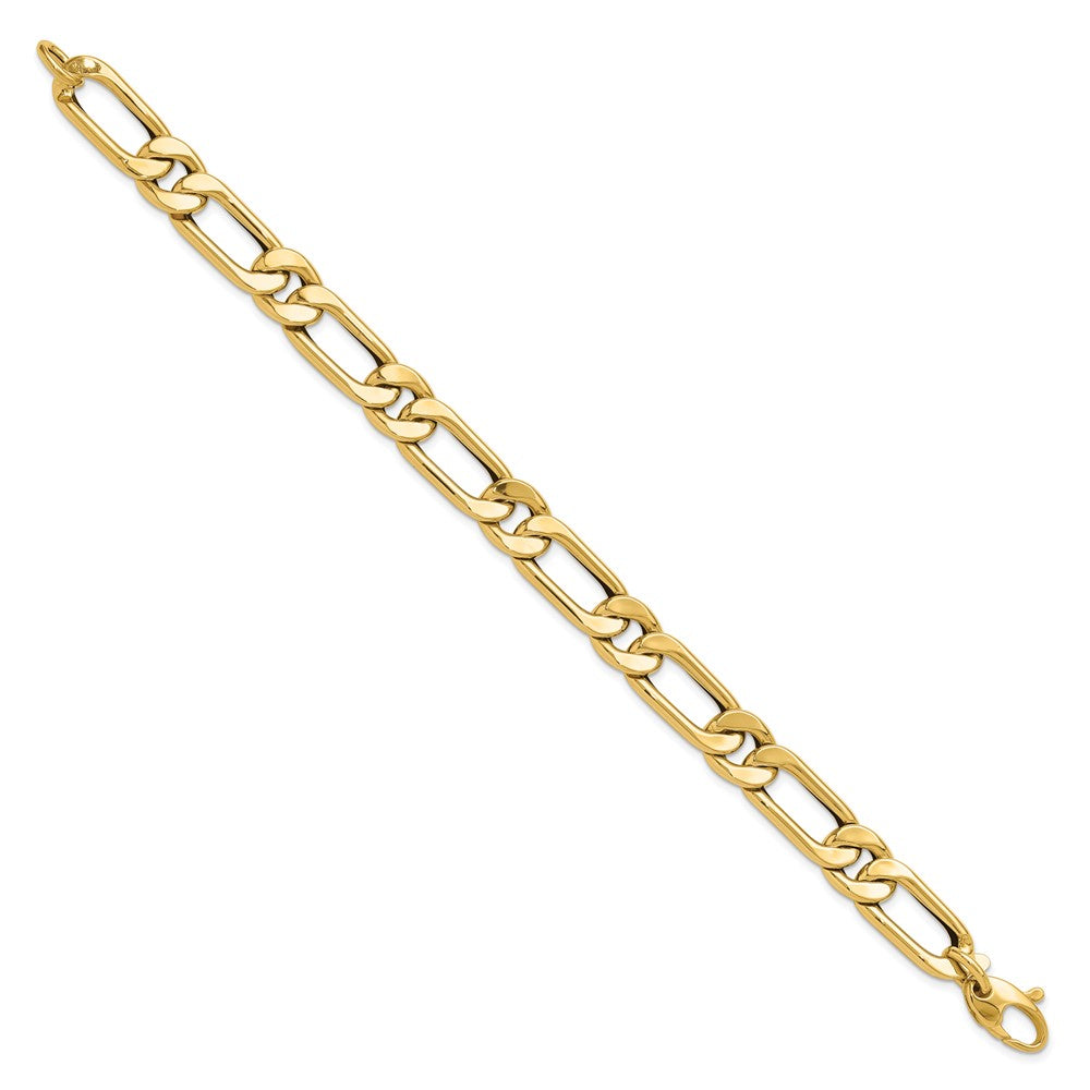 14K Gelbgold Poliert Hohl Fantasieglieder Herren Armband