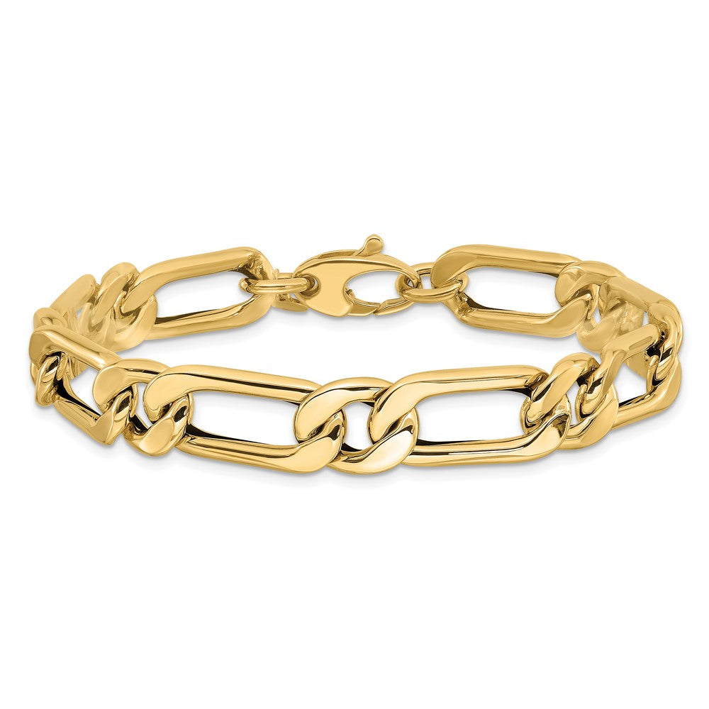 14K Gelbgold Poliert Hohl Fantasieglieder Herren Armband