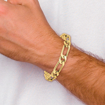 14K Gelbgold Poliert Hohl Fantasieglieder Herren Armband