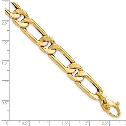 14K Gelbgold Poliert Hohl Fantasieglieder Herren Armband