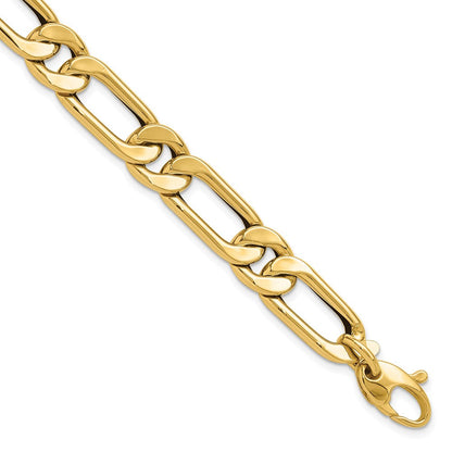 14K Gelbgold Poliert Hohl Fantasieglieder Herren Armband