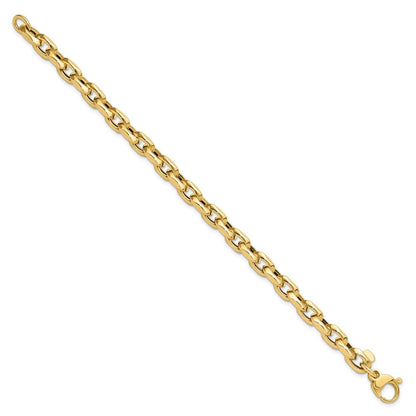 14K Gelbgold Poliert Fantasieglieder Gliederarmband