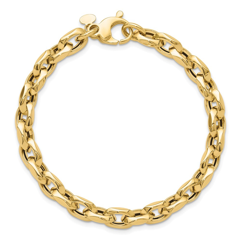 14K Gelbgold Poliert Fantasieglieder Gliederarmband