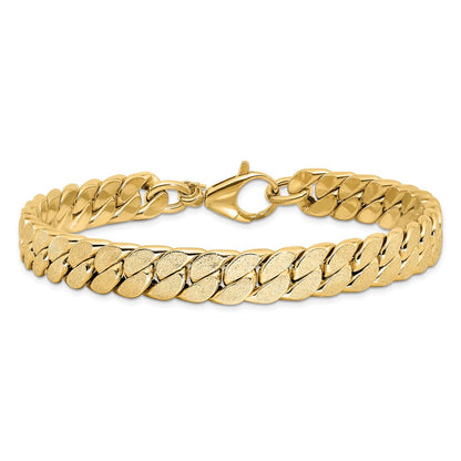 14K Gelbgold Poliert Strukturiert Wendbar Herren Armband