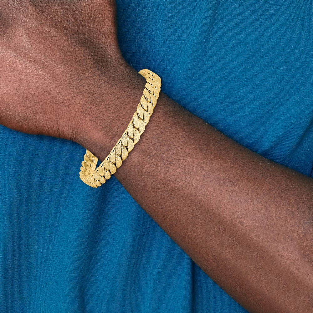 14K Gelbgold Poliert Strukturiert Wendbar Herren Armband