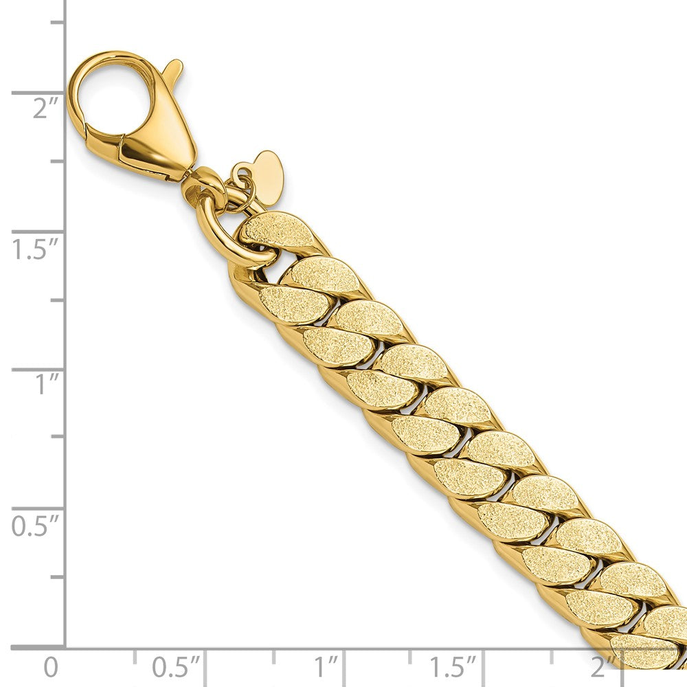 14K Gelbgold Poliert Strukturiert Wendbar Herren Armband