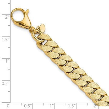 14K Gelbgold Poliert Strukturiert Wendbar Herren Armband