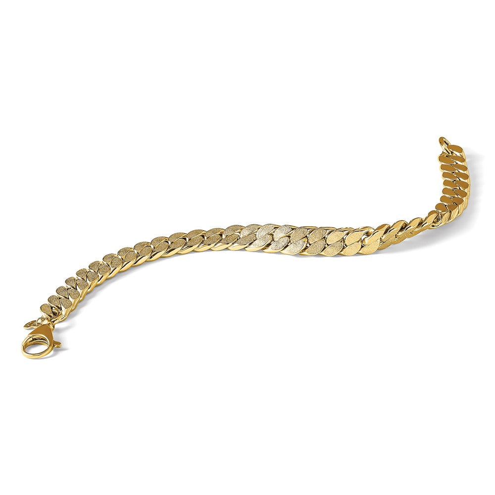 14K Gelbgold Poliert Strukturiert Wendbar Herren Armband