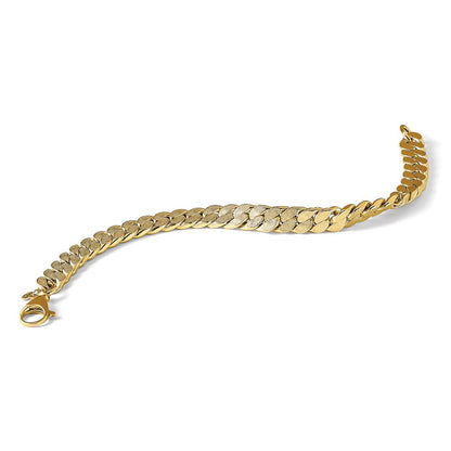 14K Gelbgold Poliert Strukturiert Wendbar Herren Armband