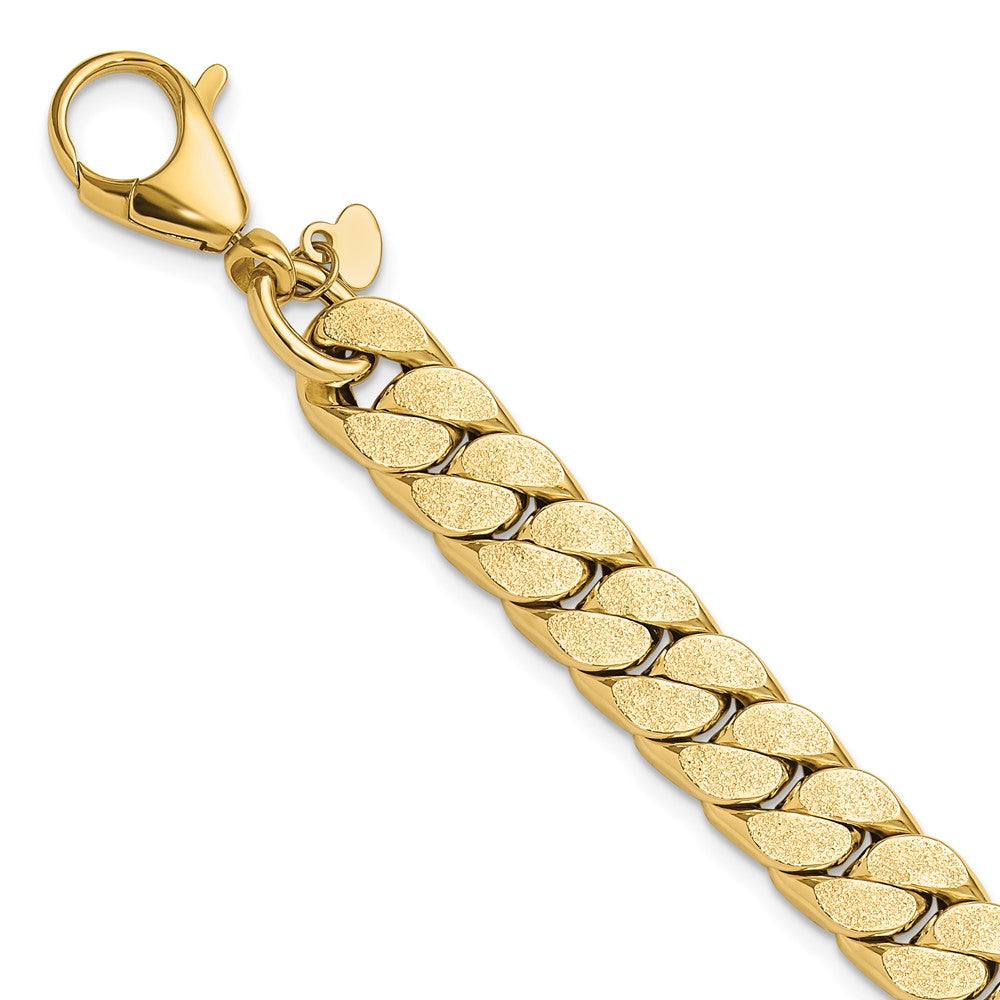 14K Gelbgold Poliert Strukturiert Wendbar Herren Armband