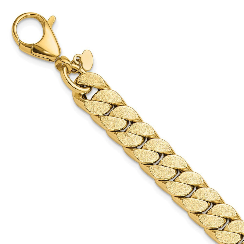 14K Gelbgold Poliert Strukturiert Wendbar Herren Armband