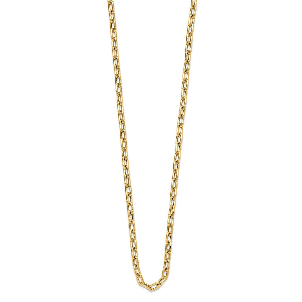 14K Gelbgold Poliert Fantasie Knebel Glieder Halskette