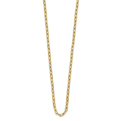 14K Gelbgold Poliert Fantasie Knebel Glieder Halskette