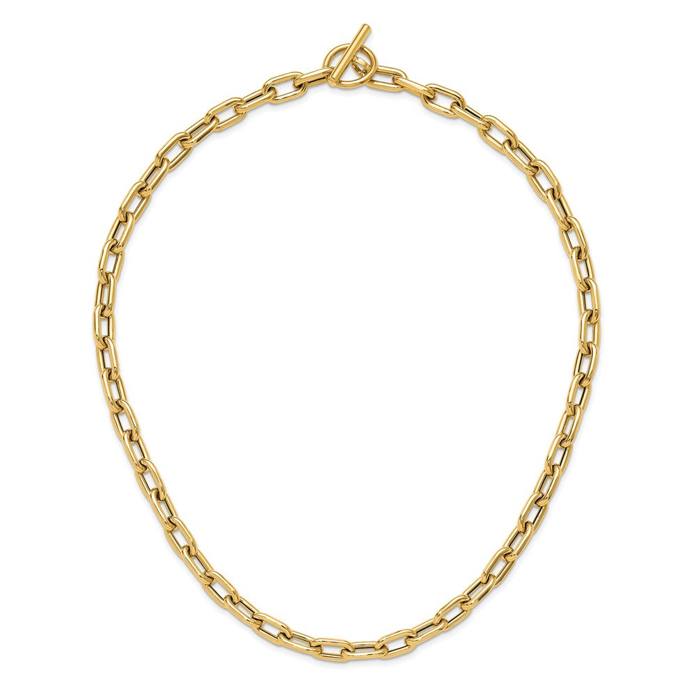 14K Gelbgold Poliert Fantasie Knebel Glieder Halskette