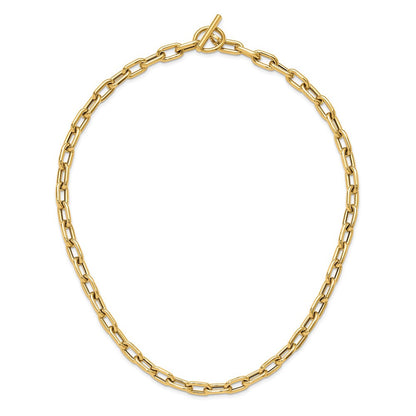14K Gelbgold Poliert Fantasie Knebel Glieder Halskette