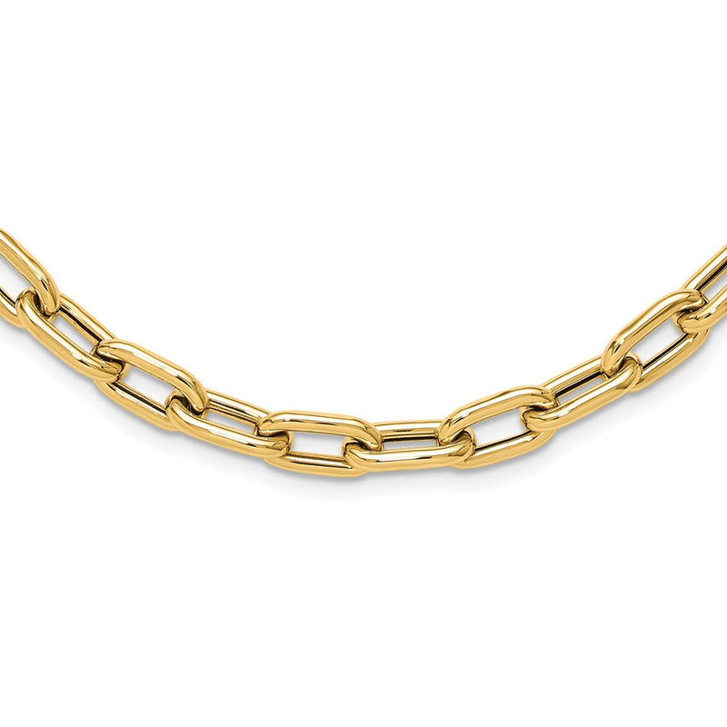 14K Gelbgold Poliert Fantasie Knebel Glieder Halskette