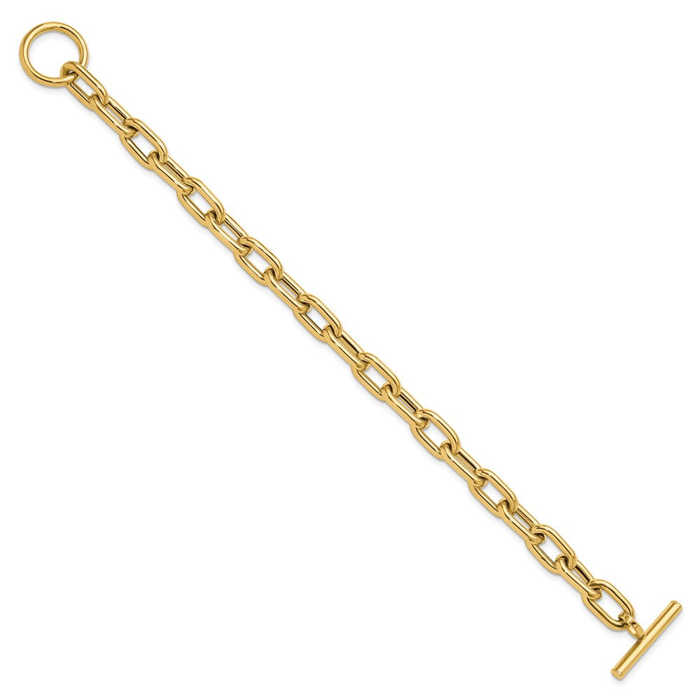 14K Gelbgold Poliert Fantasie Knebel Glieder Armband