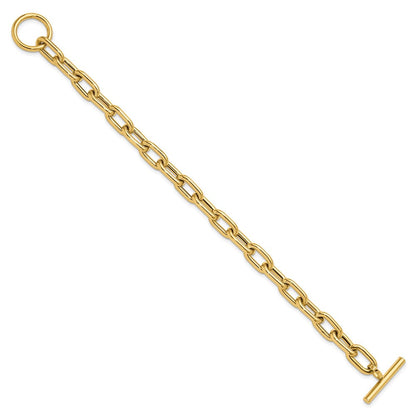 14K Gelbgold Poliert Fantasie Knebel Glieder Armband