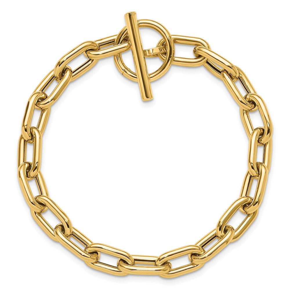 14K Gelbgold Poliert Fantasie Knebel Glieder Armband