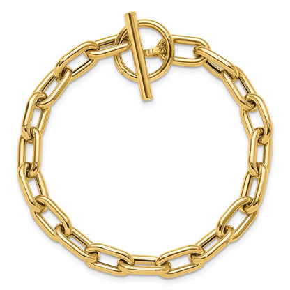 14K Gelbgold Poliert Fantasie Knebel Glieder Armband