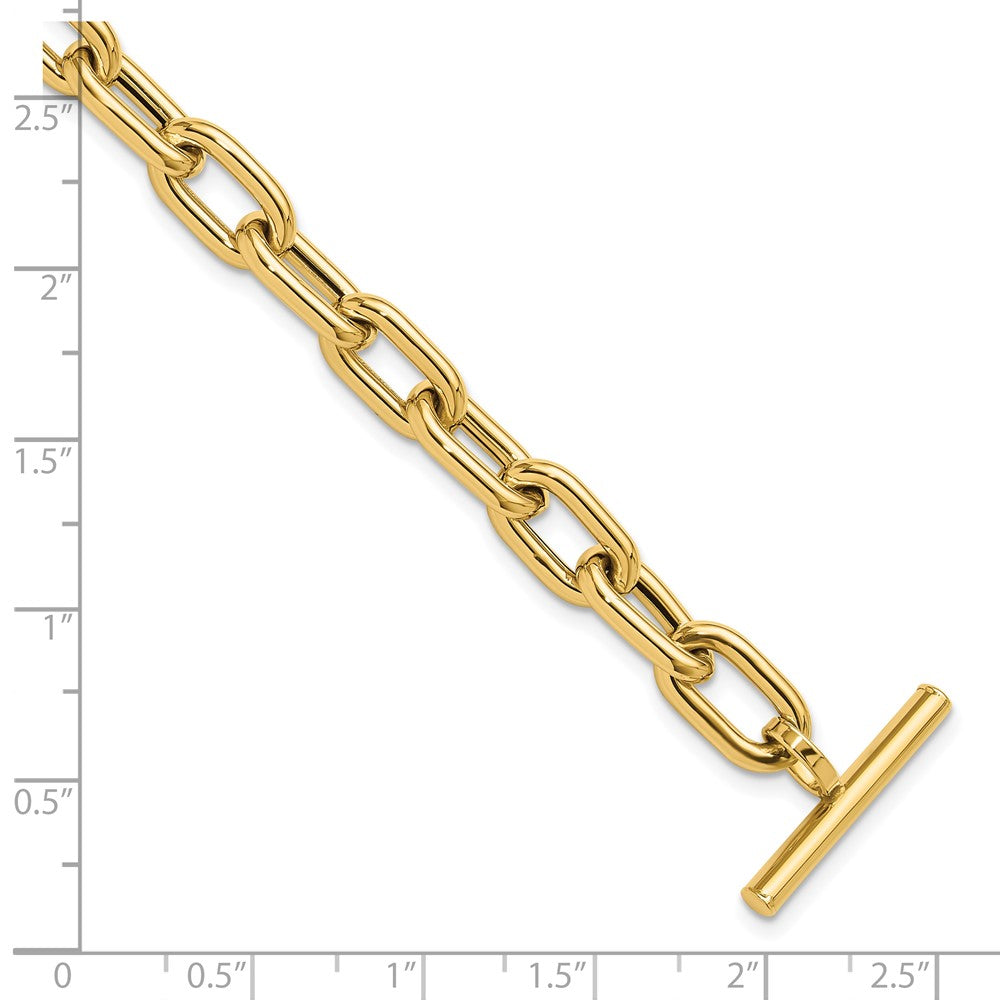 14K Gelbgold Poliert Fantasie Knebel Glieder Armband