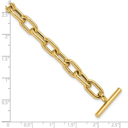 14K Gelbgold Poliert Fantasie Knebel Glieder Armband