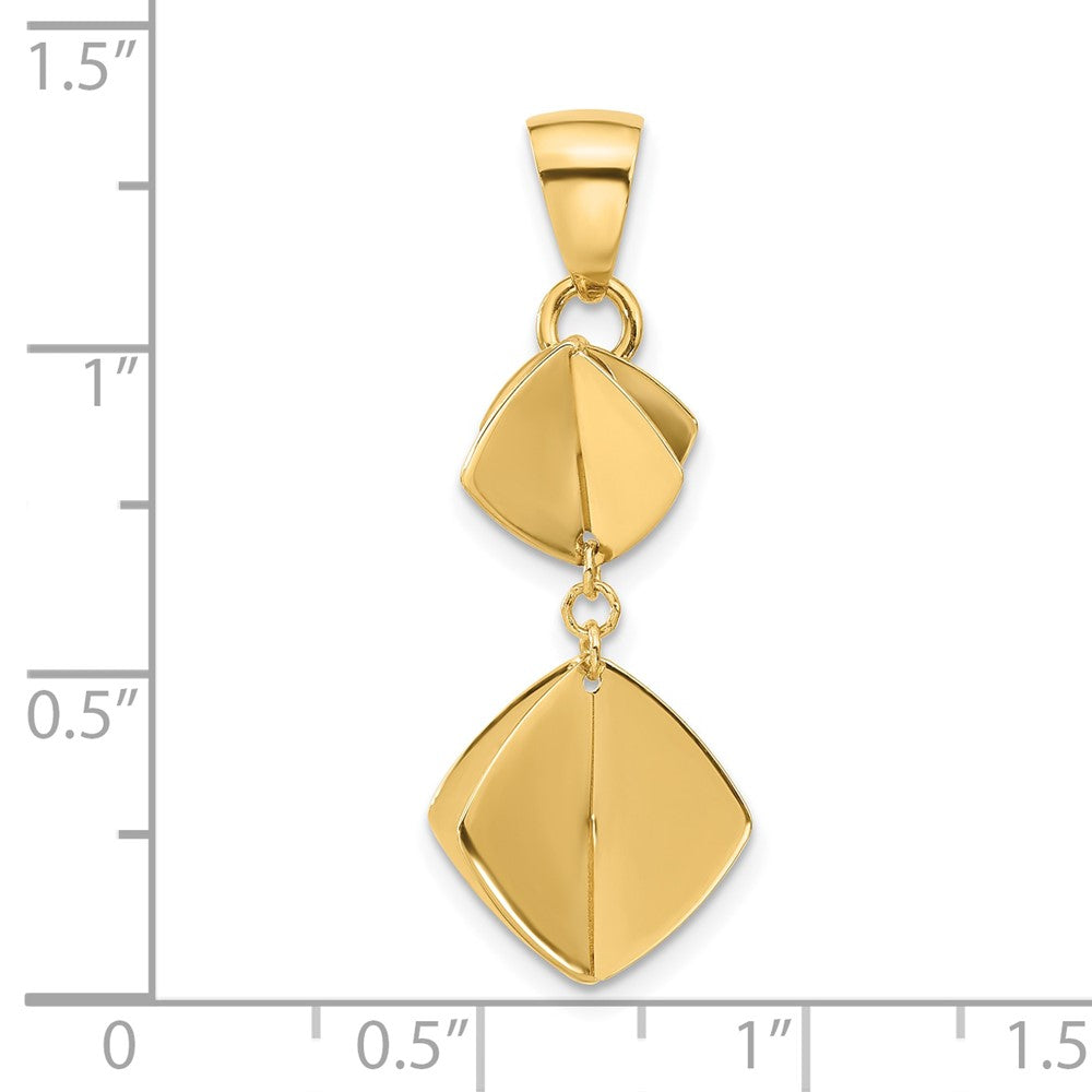 14K Gelbgold Poliert Fantasie Hängend Anhänger