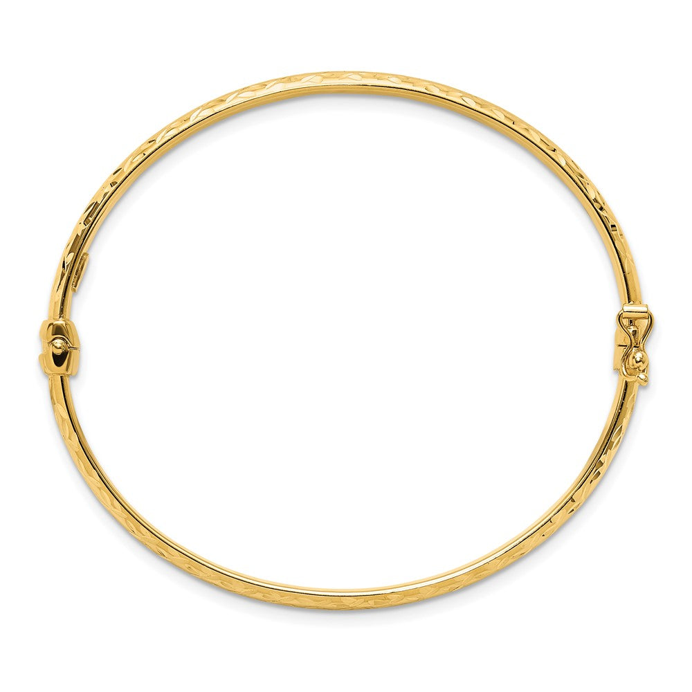 14K Gelbgold Poliert und Diamantiert Klappbar Armreif