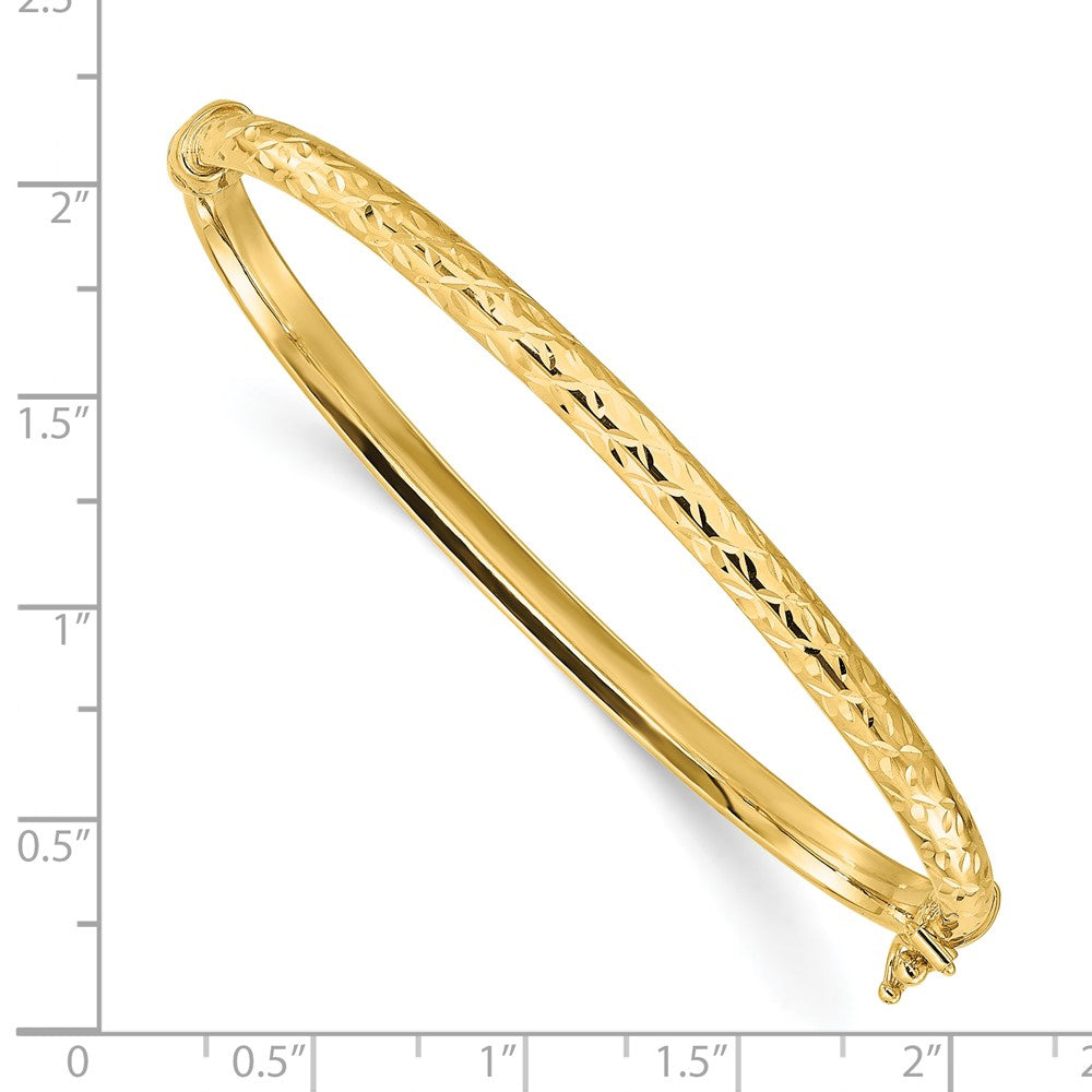 14K Gelbgold Poliert und Diamantiert Klappbar Armreif