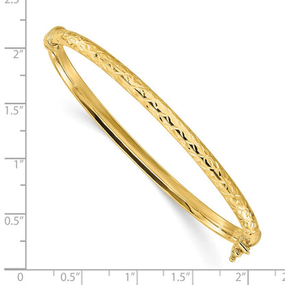 14K Gelbgold Poliert und Diamantiert Klappbar Armreif