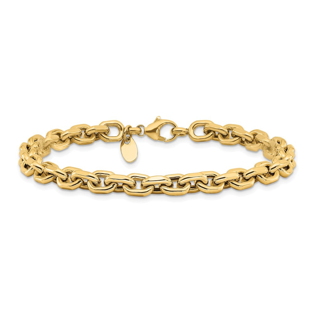 14K Gelbgold Poliert Fantasieglieder Gliederarmband