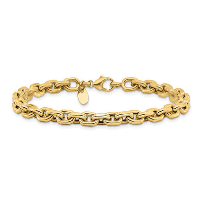 14K Gelbgold Poliert Fantasieglieder Gliederarmband