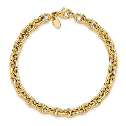 14K Gelbgold Poliert Fantasieglieder Gliederarmband