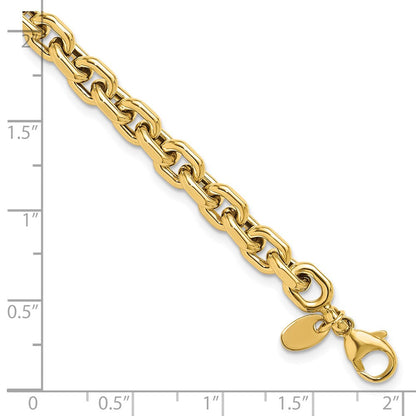 14K Gelbgold Poliert Fantasieglieder Gliederarmband