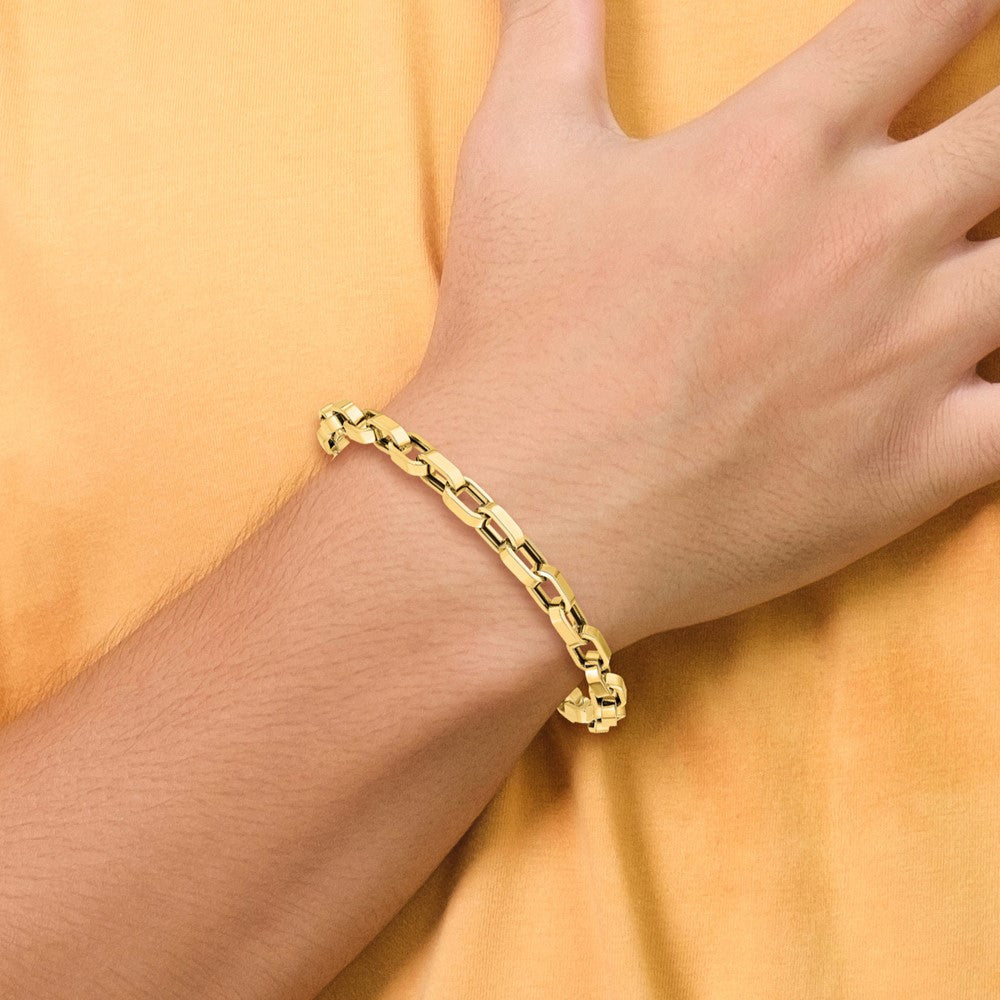 14K Gelbgold Poliert Fantasieglieder Armband