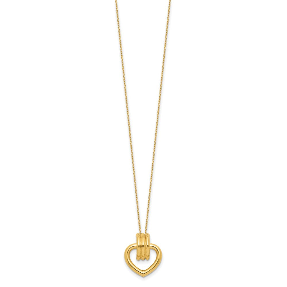 14K Gelbgold Poliert Herz Halskette