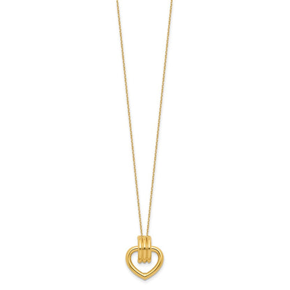 14K Gelbgold Poliert Herz Halskette