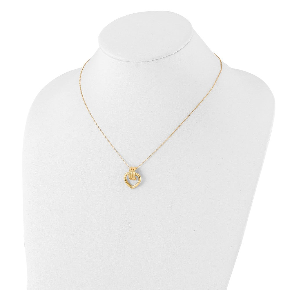 14K Gelbgold Poliert Herz Halskette