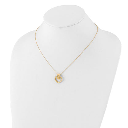 14K Gelbgold Poliert Herz Halskette