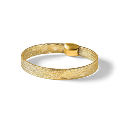 14K Gelbgold Netz Schieber auf Dehnbar Armband