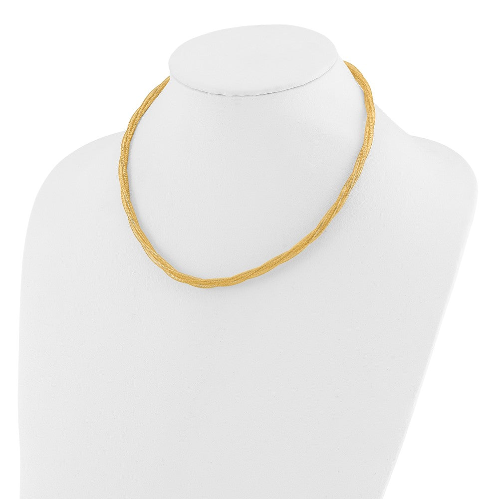 14K Gelbgold Netz Gedreht Dehnbar Halskette