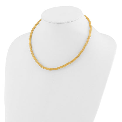 14K Gelbgold Netz Gedreht Dehnbar Halskette