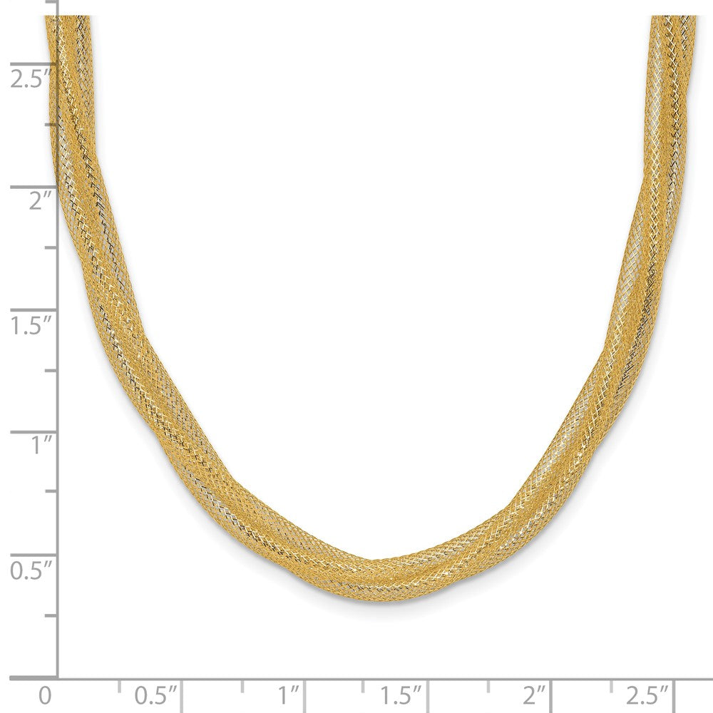 14K Gelbgold Netz Gedreht Dehnbar Halskette