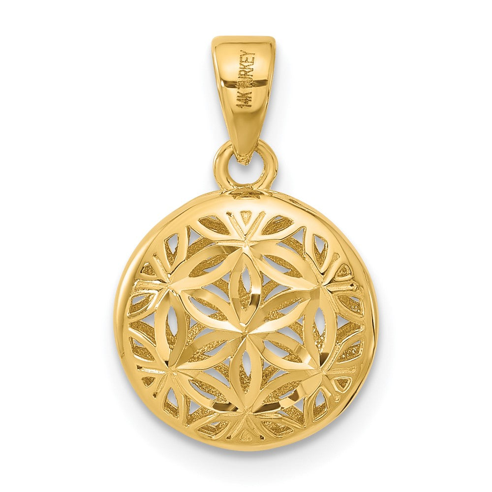 14K Gelb & Rhodium Poliert und Diamantiert Anhänger
